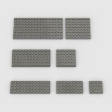 Imagem de Classic Building Plate Assortment Pack, 50pcs Dark Gray Bulk plates with 7 Size Building Plate Base Plate, Compatible with Lego Parts and Pieces, Building Bricks, for Most Brands(Color:Dark Gray)