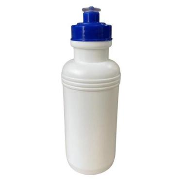 Imagem de Squeeze plástico 500ml branca com tampa azul - Adesp