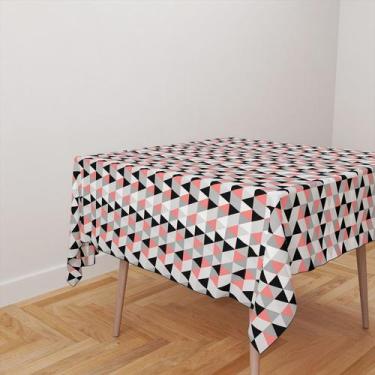 Imagem de Toalha De Mesa Quadrada 4 Lugares Tecido Oxford Escandinavo Rosa TL170