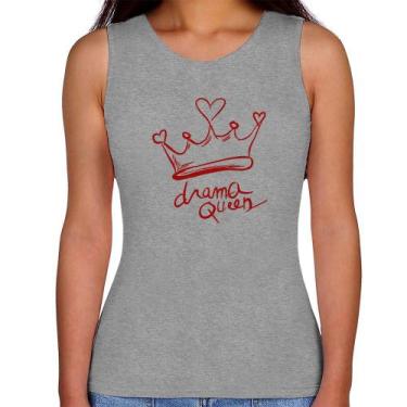 Imagem de Regata Feminina Drama Queen - Foca na Moda, Cinza, GGG