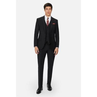 Imagem de Terno Masculino Slim Preto Poly Gabardine Jordhan, Preto, 52