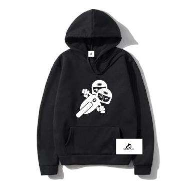 Imagem de Blusa de Frio Motoqueiro Casal Grau Moletom Capuz e Bolso Unissex - Ma