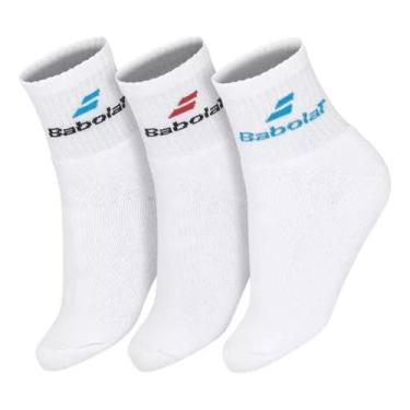Imagem de Meia Babolat Cano Médio Branca Pack 03 Pares - Junior