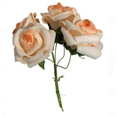 Imagem de 4 buquês mini rosas em eva com 6 rosas em cada arranjo flor - Novidádi