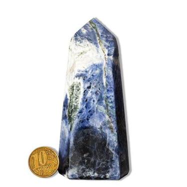 Imagem de Ponta Sodalita Gerador Pedra Natural 10 a 11cm 200g Classe B - Cristai