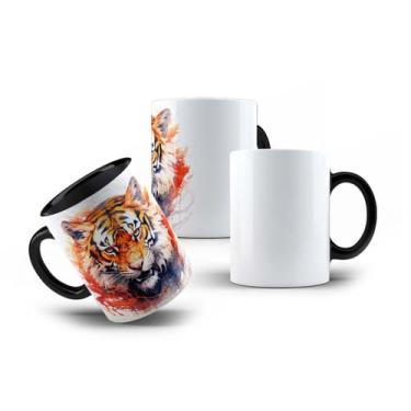 Imagem de Caneca de Porcelana Tigre Siberiano de Bengala Rajado 325mL - LaVince