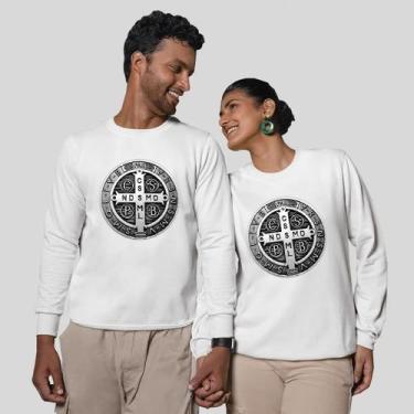 Imagem de Kit 2 Blusas Frio Moletom Careca Sem Capuz Casal Namorados Medalha - M