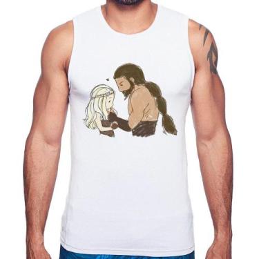 Imagem de Regata Khal Drogo e Daenerys Targaryen - Foca na Moda, Branco, M
