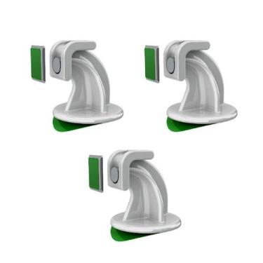 Imagem de Prendedor de porta magnético adesivo para porta pivotante Branco - 3 u