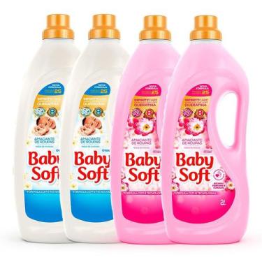 Imagem de Kit 2 Amaciantes Baby Soft Toque de Cuidado 2l Branco + 2 Amaciantes B