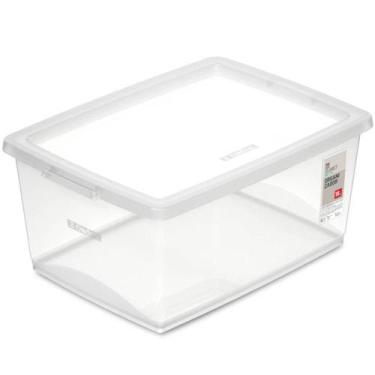 Imagem de Caixa Organizadora de Plástico Retangular 15 Litros com Tampa My Close