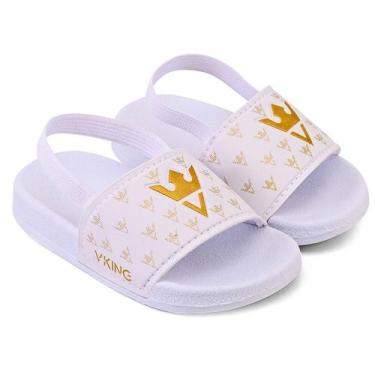 Imagem de Chinelo sandália Slide Bebê Vking MGL com elástico 16 ao 25, Branco, D