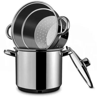 Imagem de Panela p/ Macarrão Espagueteira Savoy 5 Litros Aço Inox Brinox 4809/10