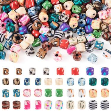 Imagem de Sparkeads 19 Estilos Coluna de Argila Contas Impressas Tubo Cilindro Espaçador Solto 5,5-7 mm Contas de Artesanato em Massa para Joias Boêmia DIY Pulseira Amizade Colar Feminino Brinco Acessório 190