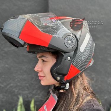 Imagem de Capacete Norisk FF345 Route Stroke Matt Blk Grey Red, 56