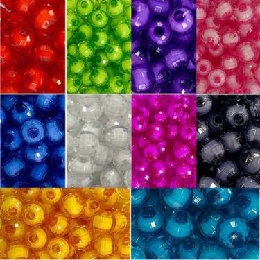 Imagem de Miçanga bolinha globinho passante sextavada 8mm 100gr aprox. 390 pçs -