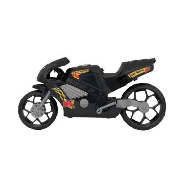 Imagem de Super Moto 360 Preta Esportiva Brinquedo Infantil 39cm - BS TOYS