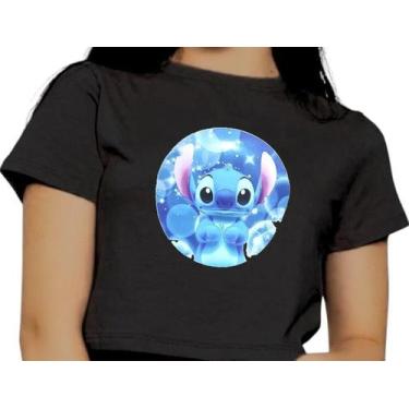 Imagem de Cropped Top Blusa Infantil Estampa Personagem Infantil Divertido Azul 