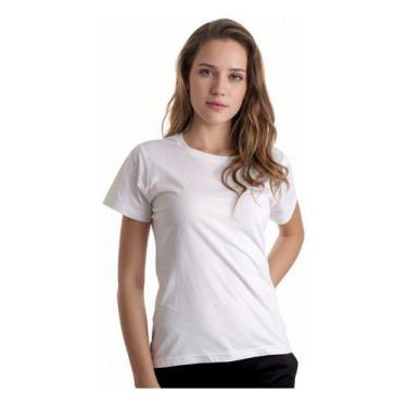 Imagem de Camiseta Feminina Baby Look Algodão Lisa Atacado Blusa - Vesttuario, B