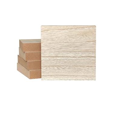 Imagem de Cregugua 5 Pacotes De Blocos De Madeira Mdf Grossos, Quadrados De Madeira Inacabados Para Artesanato, Sinal Memorial (6X6X1 Pol.)