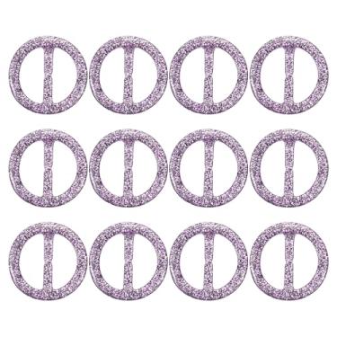 Imagem de PATIKIL Clipe de anel de cachecol de 2,5 cm, 12 peças, resina, redondo, camiseta, clipe, anel, moda, cachecóis, fecho, fivela, prendedor circular, para mulheres, decoração de roupas de seda, roxo, 1",