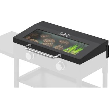 Imagem de BMMXBI Novo capô de tampa de chapa articulada de vidro de 71 cm atualizado para chapa Blackstone de 71 cm, tampa articulada de visualização clara para cobertura dura de 71 cm Blackstone 2 queimadores