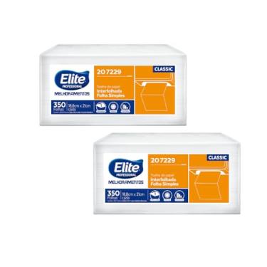 Imagem de Kit 2 Papel Toalha Interfolhado Elite Folhas Simples Classic