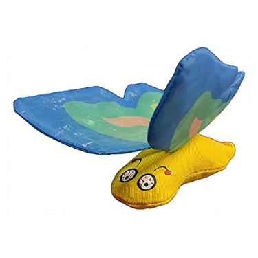 Imagem de Yeowww! Duckyworld 100% orgânico flor folha catnip gato brinquedo borboletas (2 brinquedos, azul)