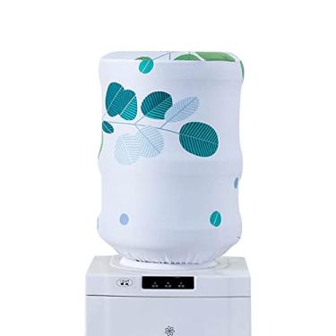 Imagem de ZUYYON Tampa de pó de barril dispensador de água de 5 galões capa de móveis decoração reutilizável garrafa de água de 5 galões tampa à prova de poeira capa de refrigerador de água de 5 galões (folhas)