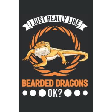 Imagem de Notebook With Bearded Dragon: I Just Really Like Bearded Dragons Dragon / 6x9 Inches / 120 graph Sites