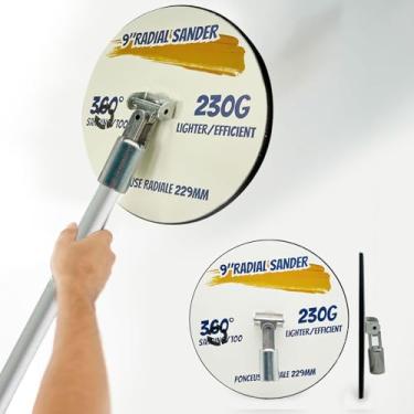 Imagem de Lixadeira manual de parede seca radial de 23 cm, bloco de lixamento de parede seca de 23 cm para polimento e pintura, lixadeira de parede seca de raio de 360° para teto, parede, madeira, piso