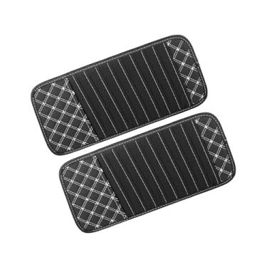 Imagem de Partuto 2 peças de estojos de armazenamento de viseira de CD de carro organizador de viseira de sol com 10 capas de armazenamento de DVD preto com substituição de linha branca