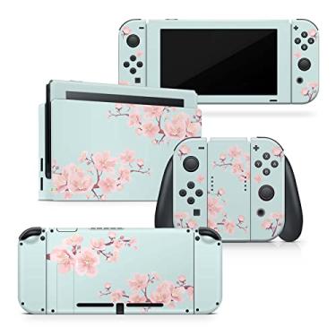 Imagem de Tacky Design Japanese Cherry Blossom Skin Wrap Cover for Nintendo Switch, Premium Vinyl 3M Full Wrap Decal (Light Blue)