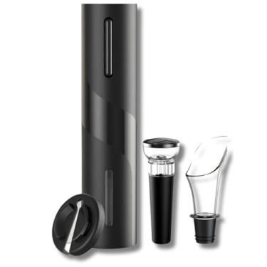 Imagem de Kit Abridor de Vinho Elétrico Recarregável USB, com Cortador de Papel Alumínio, Derramador de Vinho e Rolha à Vácuo, Saca-rolhas Automático, Ótima Opção de Presente, Qualidade Premium