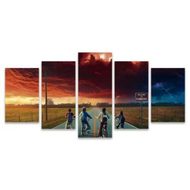 Imagem de Kit Quadros Mosaico Sala Teen Série Quarto Stranger Things - Deliquadr