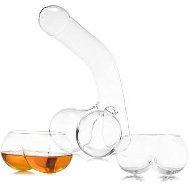 Imagem de Conjunto de decantadores com copos, decantador de 500 ml, copos de shot - 85 g -, para uísque, licor, tequila, vodca, copos de bar, copos de coquetel, despedida de solteira, presentes engraçados