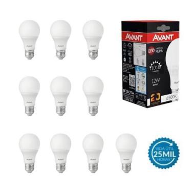 Imagem de Lâmpada Led 12W Branca Soquete E27 Bivolt 6500K Avant 10 Unidades
