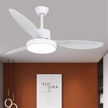 Imagem de Nórdico Moderno LED Ventilador Luz Moda Luxo Sala De Estar Restaurante Quarto Estudo Hotel Villa Ventilador De Teto Luz Remota Ventilador Elétrico (Estilo 32)
