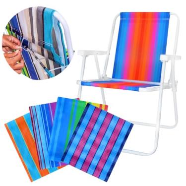 Imagem de Kit 2 Refil Cadeira Praia Troca Tecido Estampada Pano Forte Resistente 120kg