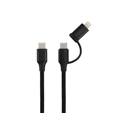 Imagem de Cabo USB 2 em 1: Type C - Type C e Lightning CE302 OEX - Preto