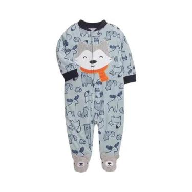 Imagem de Macacão Bebê Footed de Micro Polar - Quentinho e Confortável (3-12 Mes