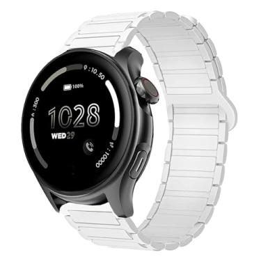 Imagem de Pulseira de relógio inteligente Cubitt Viva Pro, pulseira esportiva de silicone de liberação rápida Lamshaw compatível com relógio inteligente Cubitt Viva Pro, Viva, Aura Pro, Aura (branca, pulseira