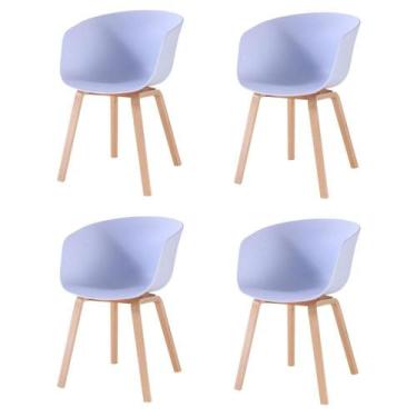 Imagem de Kit 4 Cadeiras Toledo Fratini Assento em Polipropileno Branco Base Aço