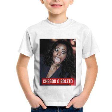 Imagem de Camiseta Infantil Chegou o boleto - Foca na Moda, Branco, 8