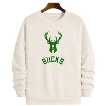 Imagem de Blusa Moletom Gola Basquete Bucks Giannis Basketball - Loja White Mamb