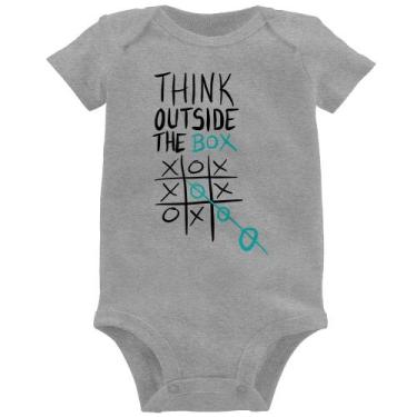 Imagem de Body Bebê Think Outside The Box - Foca na Moda, Cinza, P