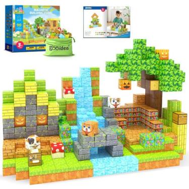 Imagem de Blocos magnéticos Magworld Bamboo House Building Toy Set Kids - Gooide
