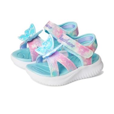 Imagem de Skechers Sandália Jumpsters para meninas - Butterfly Brites, Aqua/Multi, 11 Little Kid