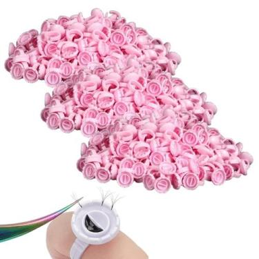 Imagem de 300 Batoque Com Divisória Para Anel Porta Cola Alongamento De Cílios -