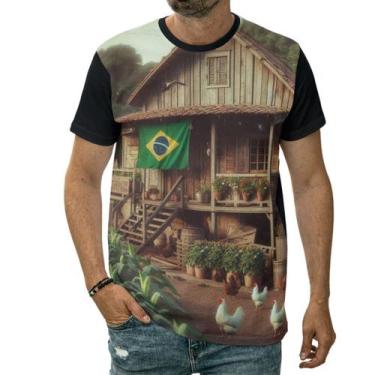 Imagem de Camiseta Roça Brasileira Vida Rural Fazenda Sítio Bandeira - Darkwood,